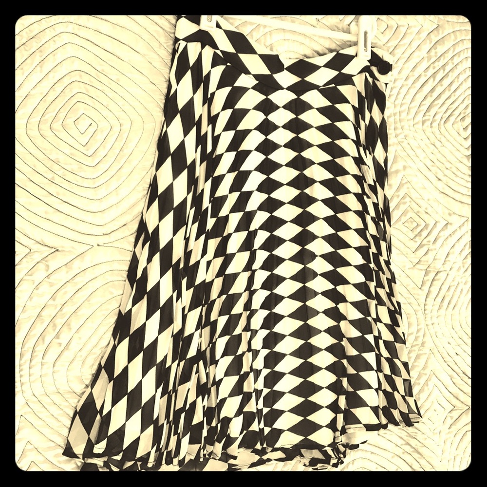 FERRETTI JEANSPHILOSOPHY Sheer pleated 80s vintage draped harlequin midi skirt